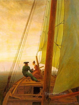  Par Pintura al %C3%B3leo - A Bordo de un Velero Barco Romántico Caspar David Friedrich